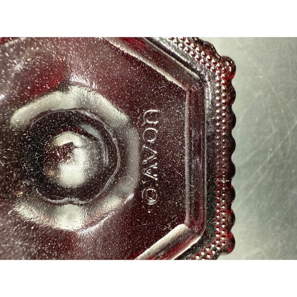 Vintage Avon Cape Cod Ruby Red Footed Pedestal Bowl-Candy or Nut Dish - Picture 6 of 8